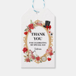 Whimsical Alice Mad Hatter Wonderland Geburtstag Geschenkanhänger