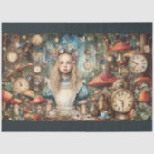 Whimsical Alice Steampunk Pilze Seidenpapier (Vorderseite)