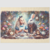 Whimsical Alice Tea Party DIY Craft Decoupage Seidenpapier (Vorderseite)
