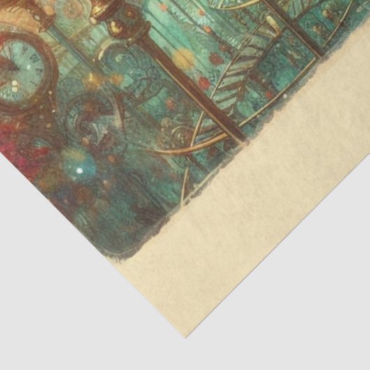 Whimsical Alice Wonderland Steampunk  Seidenpapier (Ausschnitt)