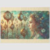 Whimsical Alice Wonderland Steampunk  Seidenpapier (Vorderseite)