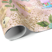 Whimsical Alice's Adventures in Wonderland Blush Geschenkpapier (Rolleneckpunkt)