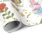 Whimsical Alice's Adventures in Wonderland Glitz Geschenkpapier (Rolleneckpunkt)