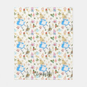Whimsical Alice's Adventures in Wonderland Glitzer Fleecedecke (Vorderseite)