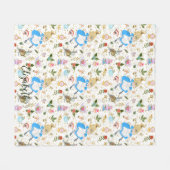 Whimsical Alice's Adventures in Wonderland Glitzer Fleecedecke (Vorderseite (Horizontal))