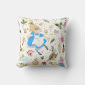 Whimsical Alice's Adventures in Wonderland Glitzer Kissen (Vorderseite)