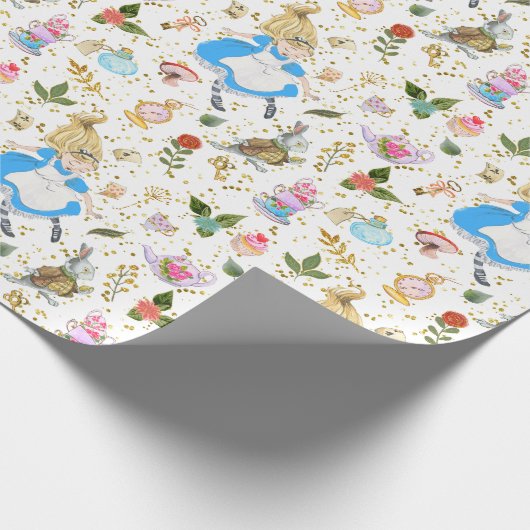 Whimsical Alice's Adventures in Wonderland Party Geschenkpapier (Ecke)