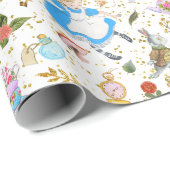 Whimsical Alice's Adventures in Wonderland Party Geschenkpapier (Rolleneckpunkt)