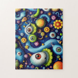 Whimsical Alien Planet Landscape Jigsaw Puzzle