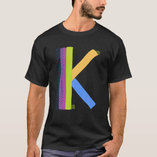 Whimsical Alphabet Letter-K Typografy Character-K T-Shirt