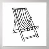 Whimsical Amalfi Coast Beach Chair Art Poster (Vorne)