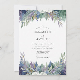 Whimsical Amethyst Wisterie Hochzeit Einladung
