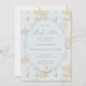 Whimsical Amusement Park Carousel Baby Shower Einladung (Vorderseite)