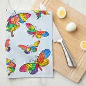 Whimsical and Colorful Butterfly Sortiment Geschirrtuch (Viertel Falte)