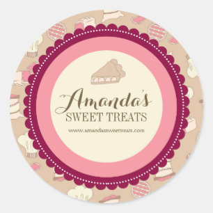 Whimsical and Fun Dessert Labels Runder Aufkleber