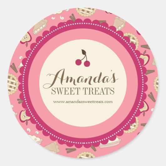 Whimsical and Fun Dessert Labels Runder Aufkleber (Vorderseite)