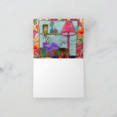 Whimsical and Funny Cat Painting Grußkarten Karte (Innenseite)