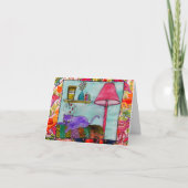 Whimsical and Funny Cat Painting Grußkarten Karte (Vorderseite)