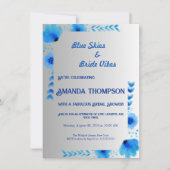 Whimsical and Sweet Blue Bridal Dusche Einladung (Vorderseite)