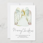 Whimsical Angel Merry Christmas Script Feiertagskarte (Vorderseite)