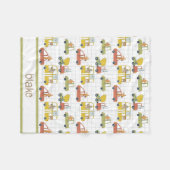 Whimsical Animal Friends Autofahrer Fleecedecke (Vorderseite (Horizontal))