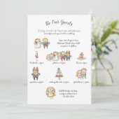 Whimsical Animal Timeline Wedding Einladungen (Stehend Vorderseite)