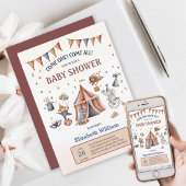 Whimsical Animals Circus Party Babydusche Einladung