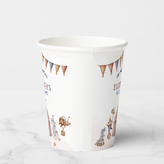 Whimsical Animals Circus Party Babydusche Pappbecher (Rechts)