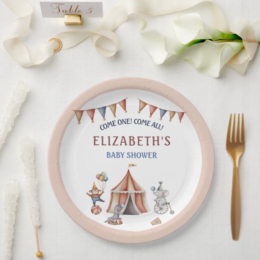 Whimsical Animals Circus Party Babydusche Pappteller (Hochzeit)