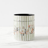 Whimsical Animals Drinking Time Zweifarbige Tasse (Mittel)