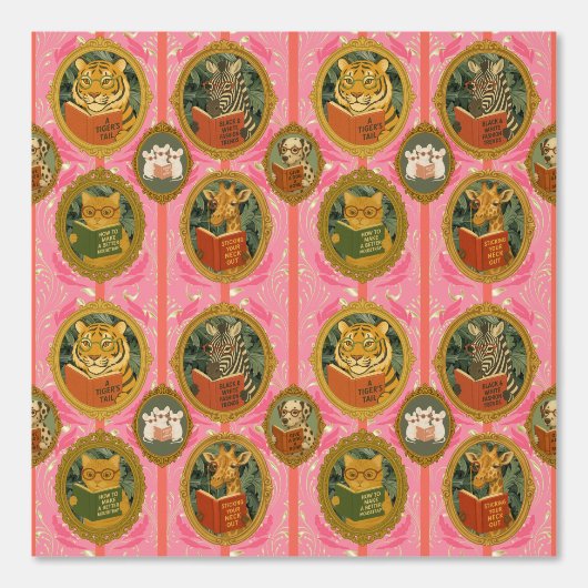 Whimsical animals reading books tapete (Vorderseite)