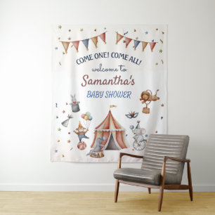 Whimsical AnimalsCircus Party Babydusche Hintergru Wandteppich