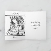 Whimsical Anime Girl with Ice Cream Cone Geburtsta Karte (Innenseite)