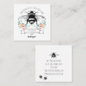 Whimsical Apiary Elegant Honey Beekeeper-Logo Quadratische Visitenkarte (Vorne/Hinten)