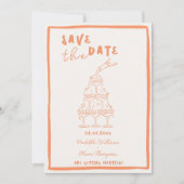 Whimsical Apricot Save the Date Einladung (Vorderseite)