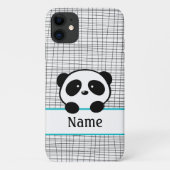 Whimsical Aqua Blue Personalisiert Panda Case-Mate iPhone Hülle (Rückseite)