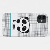 Whimsical Aqua Blue Personalisiert Panda Case-Mate iPhone Hülle (Rückseite (Horizontal))