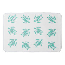 Whimsical Aqua Blue Sea Turtles Nautical Pattern