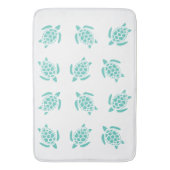 Whimsical Aqua Blue Sea Turtles Nautical Pattern Badematte (Vorderseite Vertikal)