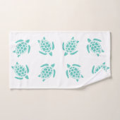 Whimsical Aqua Blue Sea Turtles Nautical Pattern Badhandtuch Set (Handtuch)