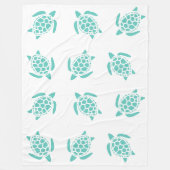 Whimsical Aqua Blue Sea Turtles Nautical Pattern Fleecedecke (Vorderseite)