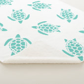 Whimsical Aqua Blue Sea Turtles Nautical Pattern Sherpadecke (3/4)