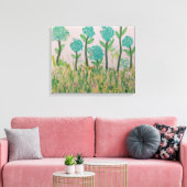 Whimsical Aqua Blume Leinwanddruck (Insitu (Wohnzimmer))