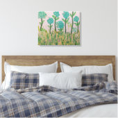 Whimsical Aqua Blume Leinwanddruck (Insitu (Schlafzimmer))