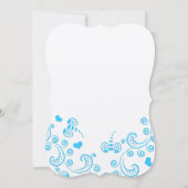 Whimsical Aqua Bumble Bee Swirl Wedding Einladung (Rückseite)