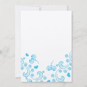 Whimsical Aqua Bumble Bee Swirl Wedding Einladung (Rückseite)