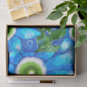 Whimsical Aquamarin Blue Floral Blume Decoupage Seidenpapier (Geschenk)