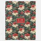 Whimsical Aquarell tiefrot grüne Weihnachtsverpack Fleecedecke (Vorderseite)