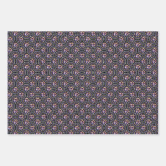 Whimsical Aries Astrologie Mandala Art Deco Fans Geschenkpapier Set (Vorderseite 3)