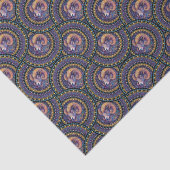 Whimsical Aries Astrologie Mandala Art Deco Fans Seidenpapier (Detail)